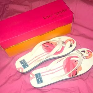 kate spade flamingo flip flops